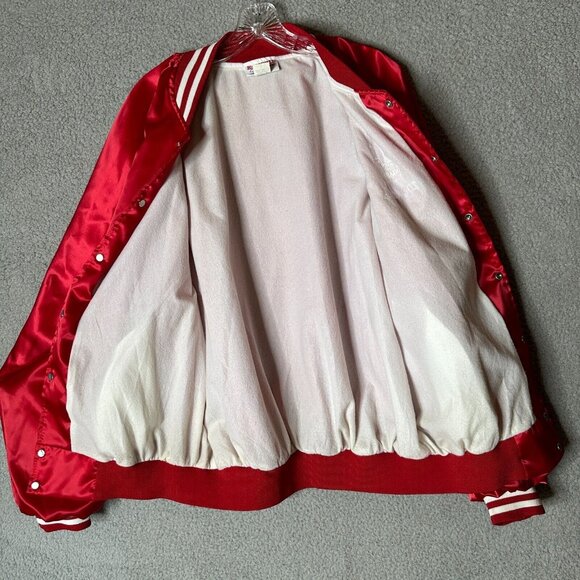 Vintage Hartwell Sports Red Satin Bomber Jacket XL USA Made 700 Club Bowling - Picture 4 of 14